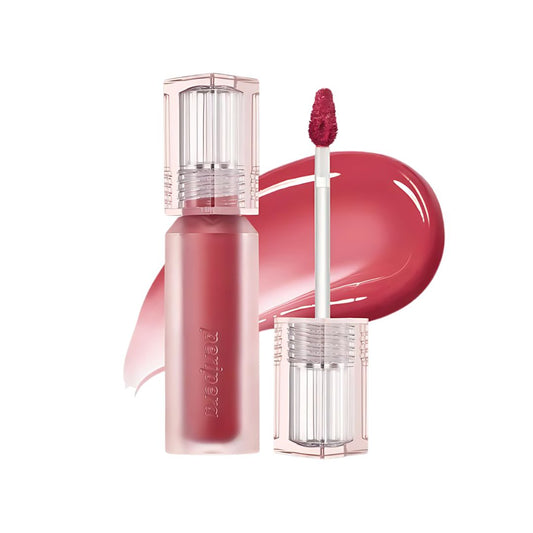 peripera water lip tint dark red front inside